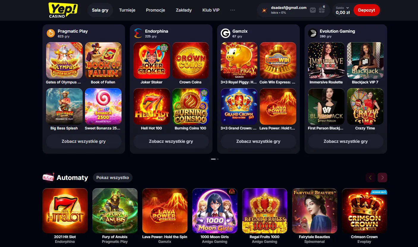 Funkcje i bonusy w aplikacji mobilnej Yep Casino — Yep Casino app