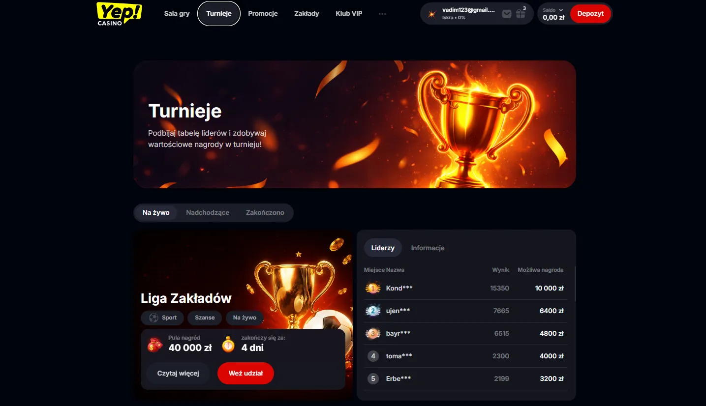 Bonus powitalny po rejestracji w Yep Casino — Yep Casino login